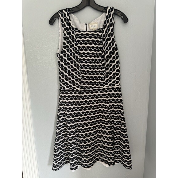 Beige By ECI Black White Patterned Sleeveless Dress Size 8 - Picture 1 of 4